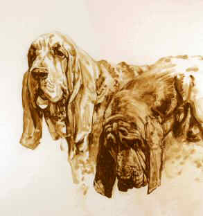 "Head Study" Bloodhound Fine Art Limited Edition Print by Roger Inman